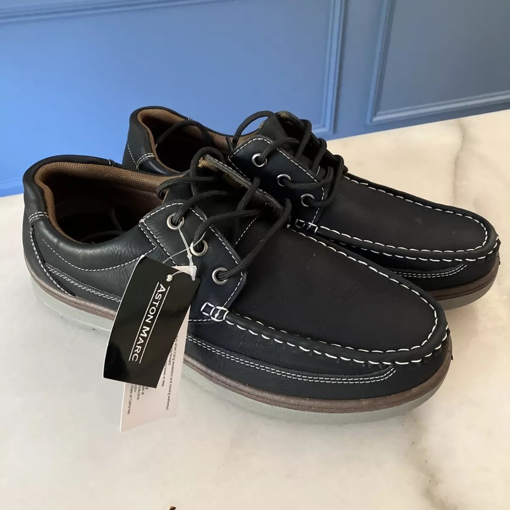 😍Aston Marc  Men's Lace-Up Comfort Casual Shoes  Black Size 8M